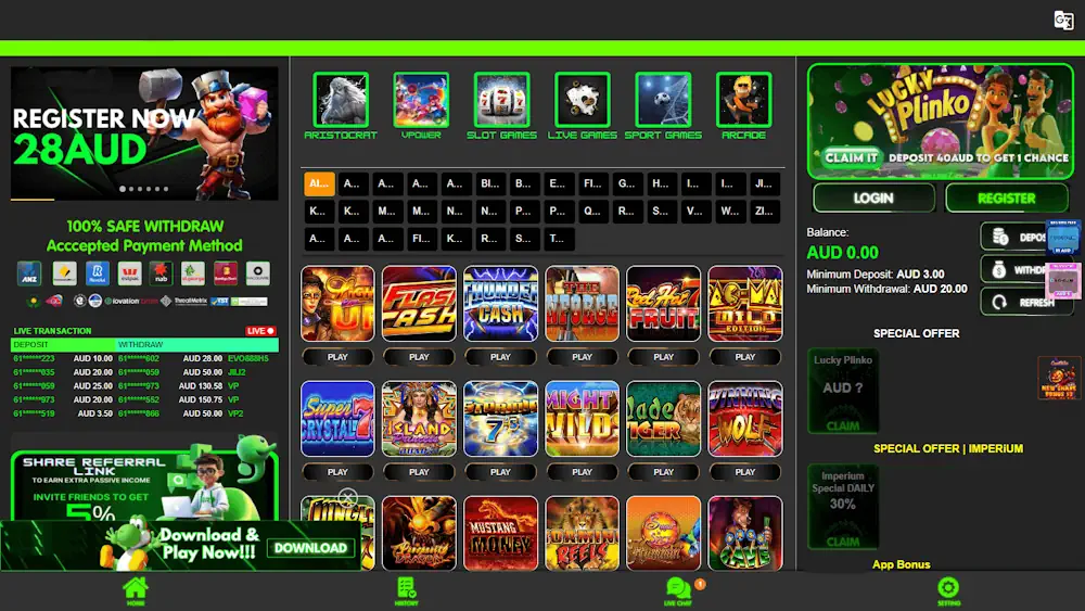 Crypto-first slot casino with USDT instant cashouts and a 900-title Pragmatic Play/Hacksaw lobby